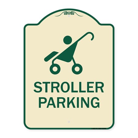 Signmission Reserved Stroller Parking W/ Graphic Heavy-Gauge Aluminum Sign, 24" x 18", TG-1824-22985 A-DES-TG-1824-22985